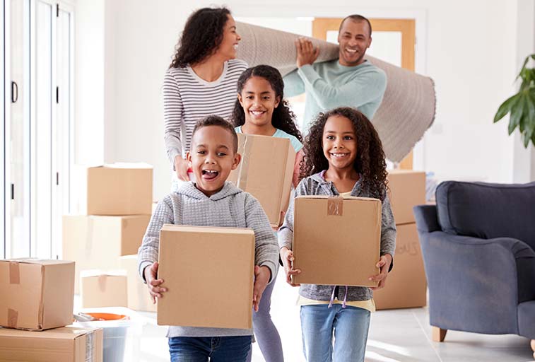 Family moving into home image